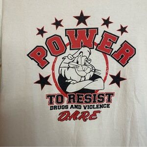 Retro DARE Lucky The Lion Power to Resist Drugs & Violence Tee Md